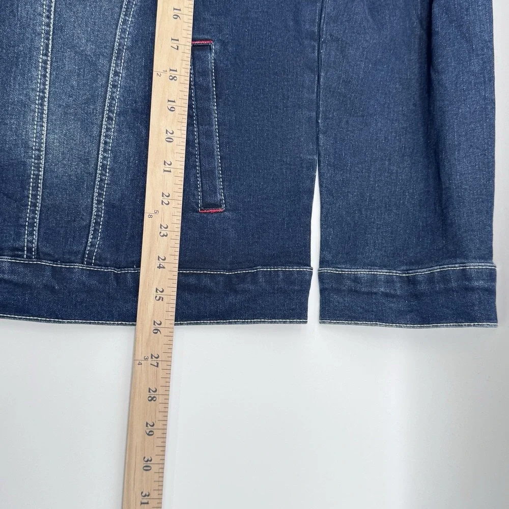 True Religion Ladder Stitch SN Denim Jacket Large, Dark Hawks Eye Wash,MSRP $184